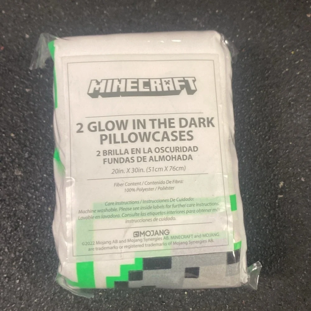 MineCraftft 2 glow in the dark he dark pillow cases
